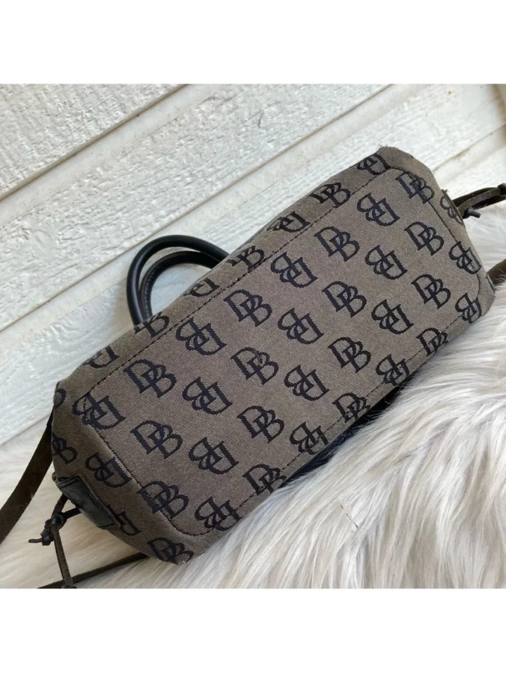 DOONEY & BOURKE Signature Y2K Monogram tote Satchel Black Grey